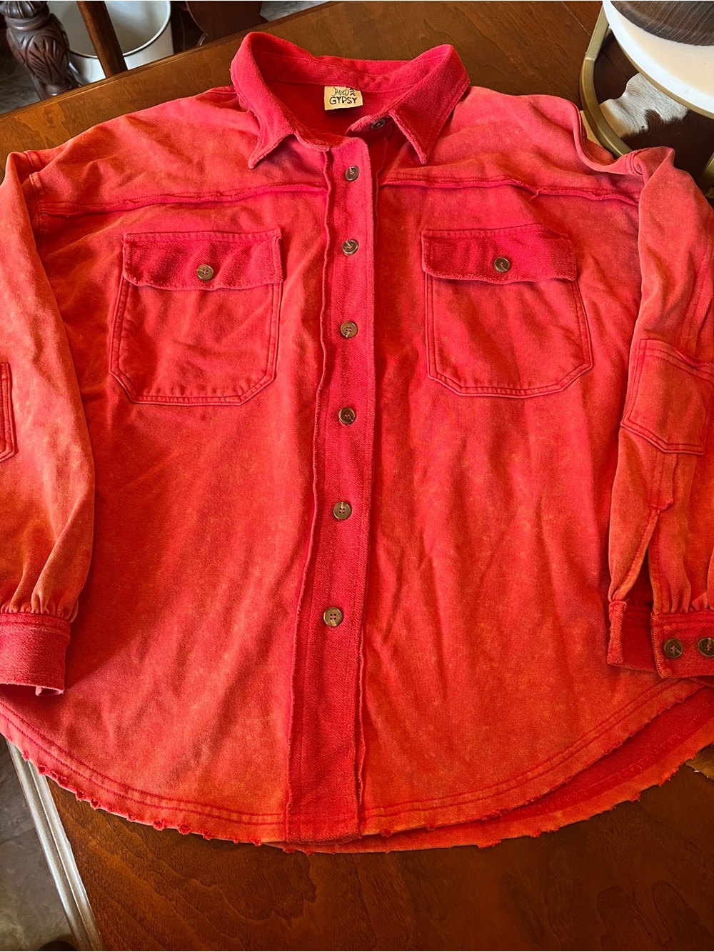 Jaded Gypsy Ref Button-Front Shirt Jacket
